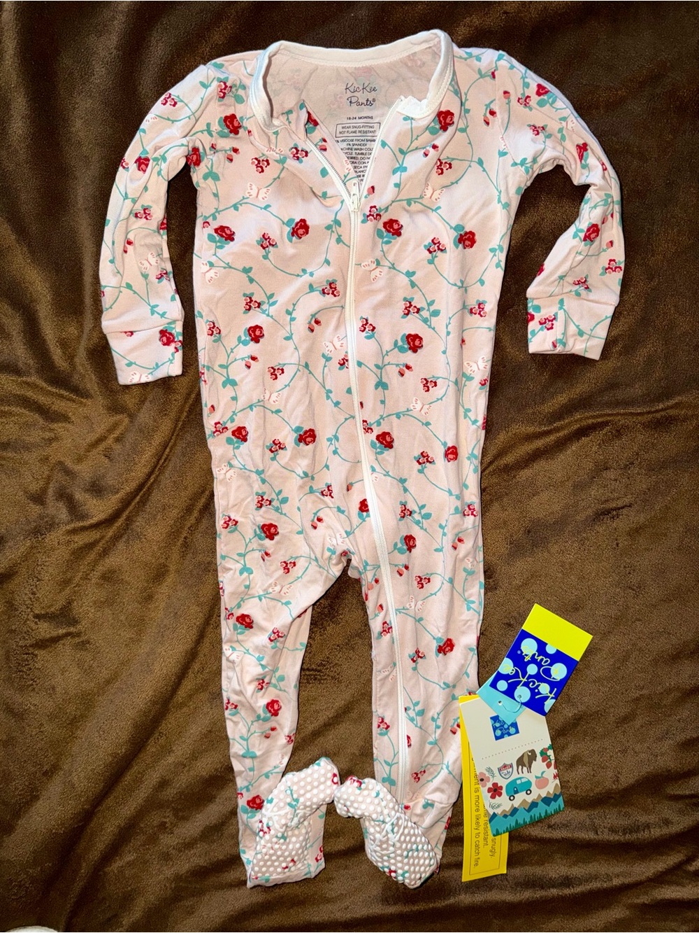 Kickee Pants Pink Floral Footed One-Piece